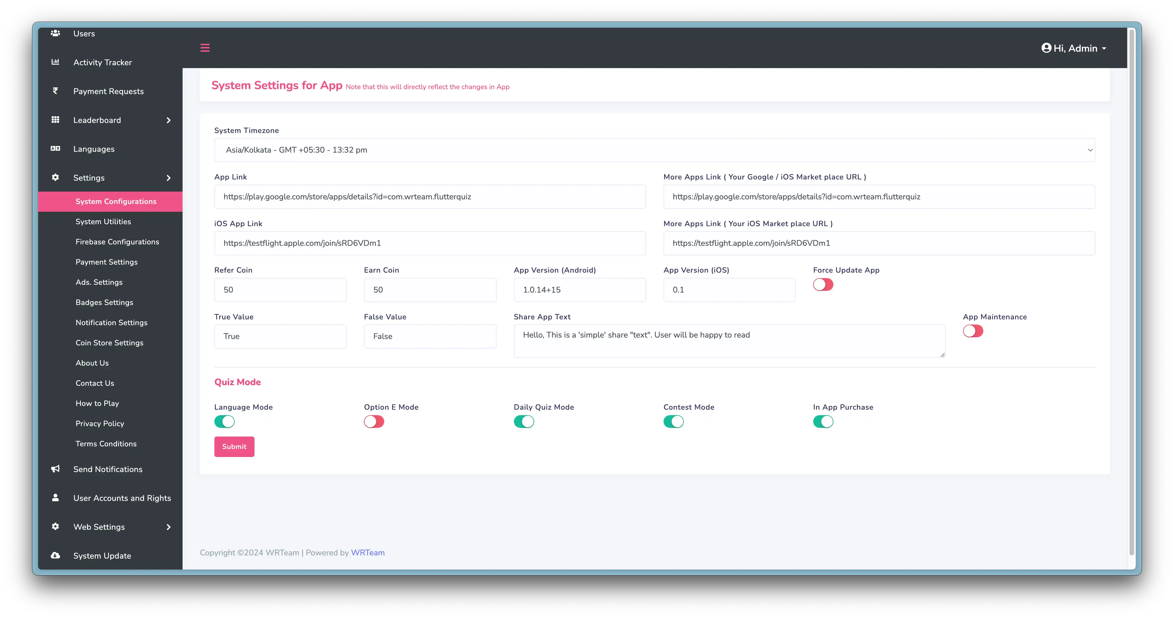 System Configurations