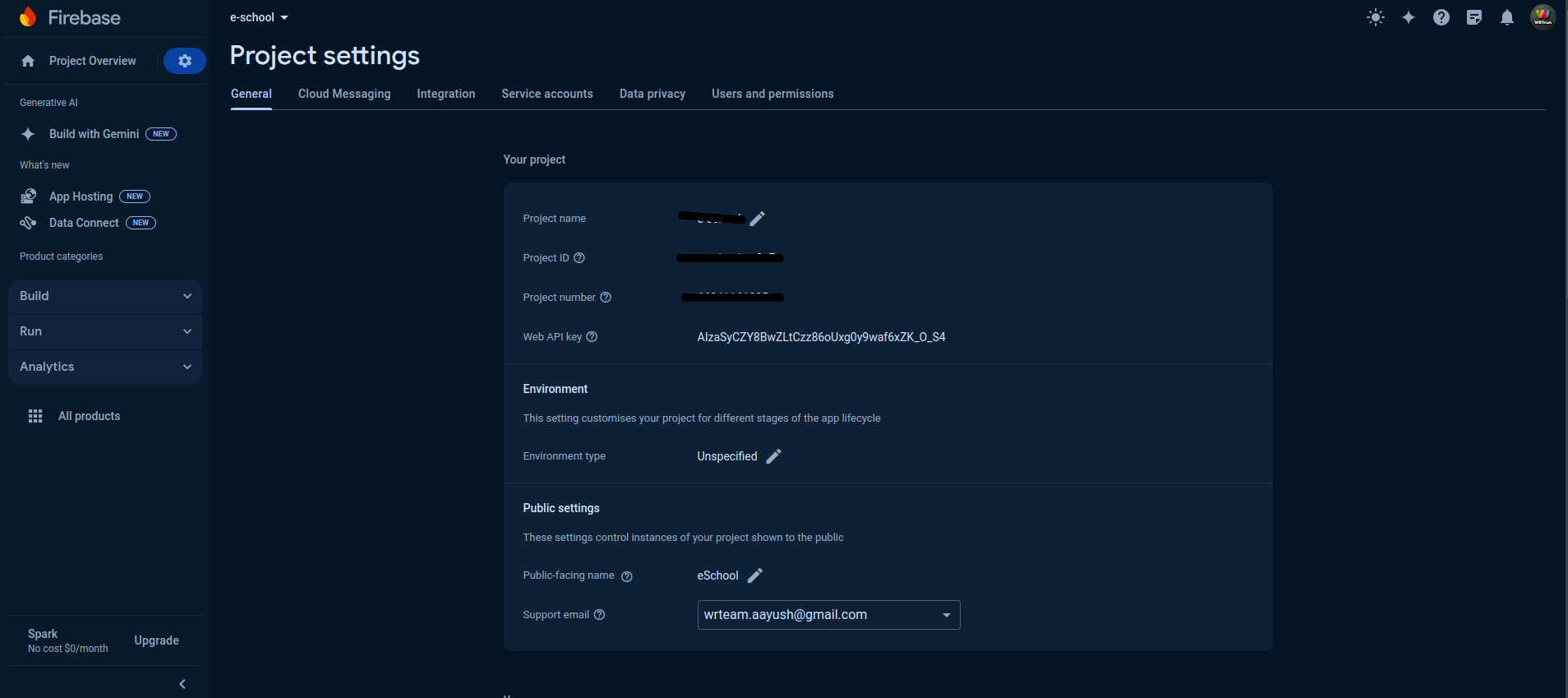 Firebase Projectid e-School | Home